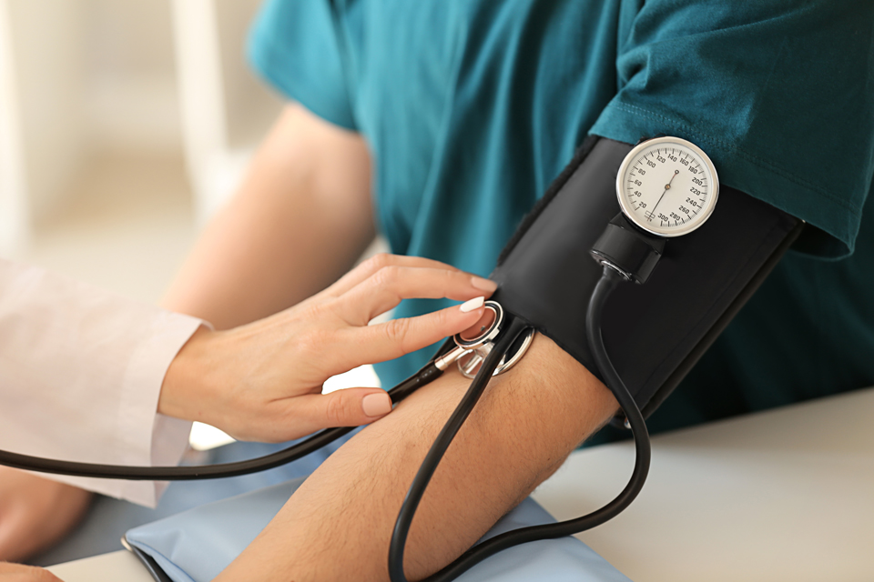 Checking blood pressure