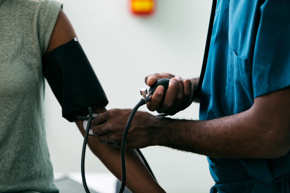Checking blood pressure