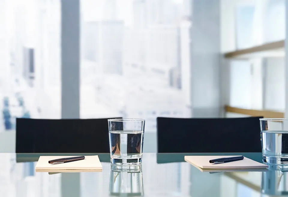 Glasses of water on table