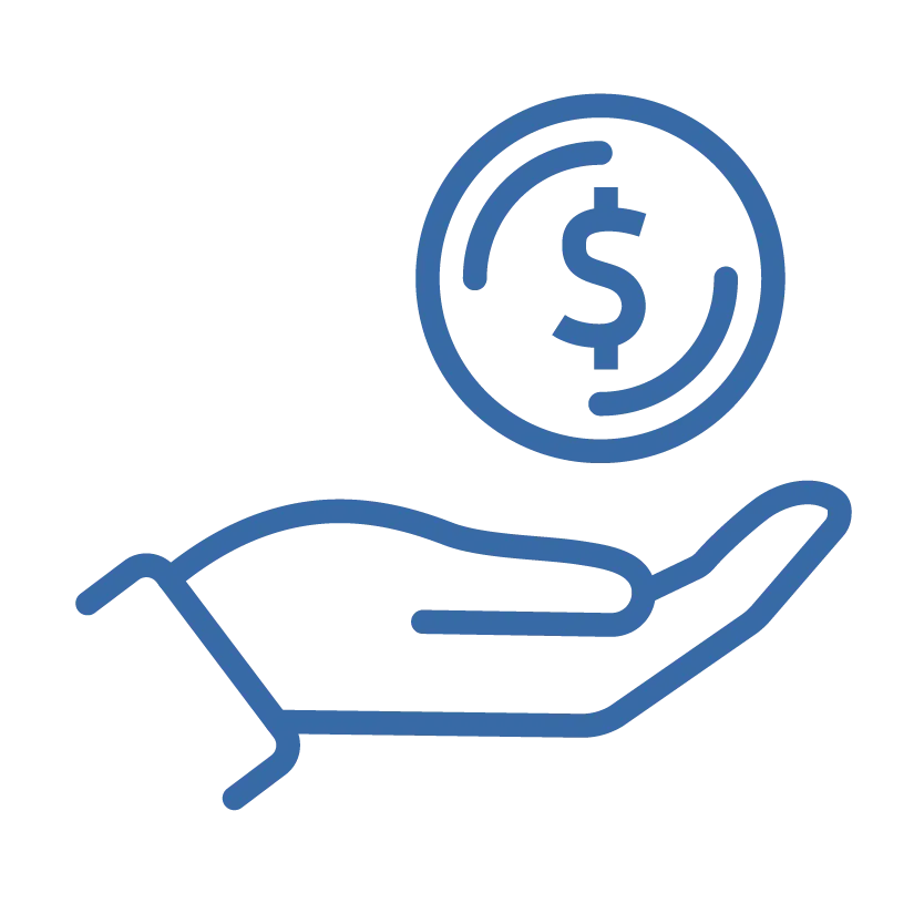 Open hand with coin